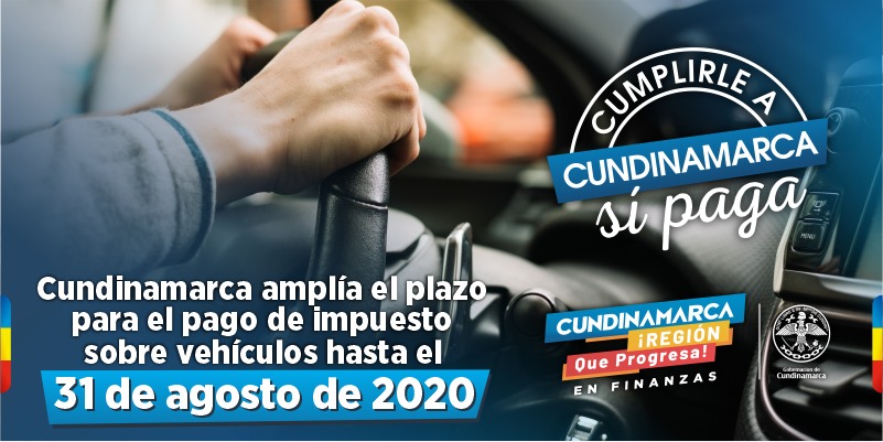 Cundinamarca amplía plazo para pago de impuesto de vehículo hasta el 31 de agosto