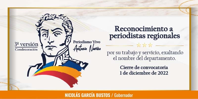 3ª versión Condecoración Periodismo Vivo Antonio Nariño de Cundinamarca