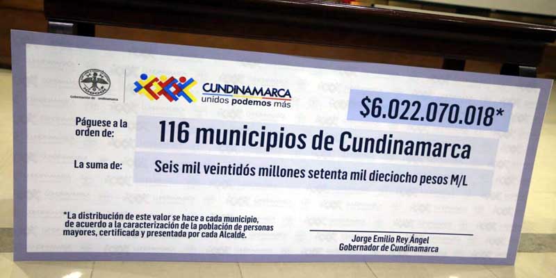 Oficializada la entrega de 6.022 millones de pesos para la atención de los abuelos cundinamarqueses




