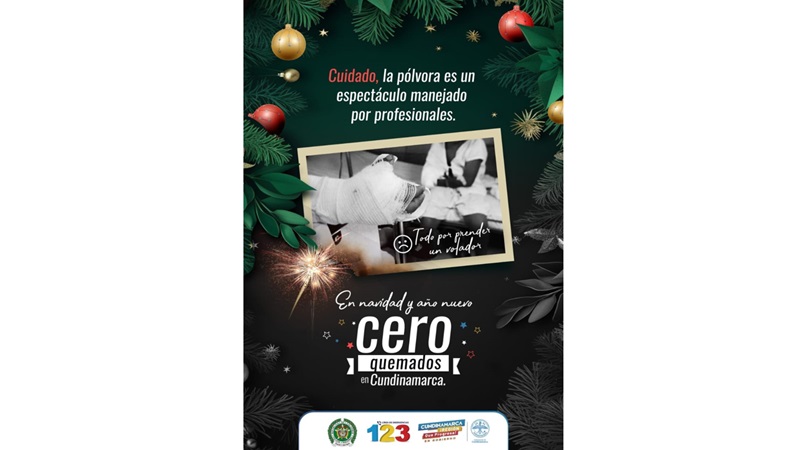 Por unas fiestas seguras, cero quemados con pólvora en Cundinamarca
