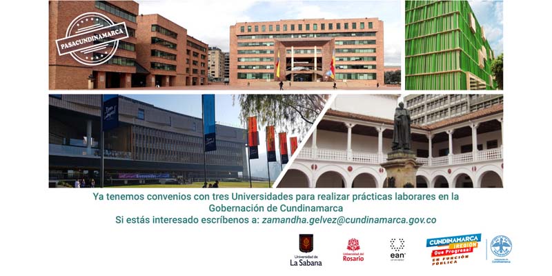 Estudiantes de la EAN y de las universidades del Rosario y de La Sabana podrán realizar prácticas laborales en la Gobernación de Cundinamarca