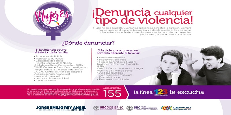 Cundinamarca rechaza toda forma de violencia contra las mujeres 














