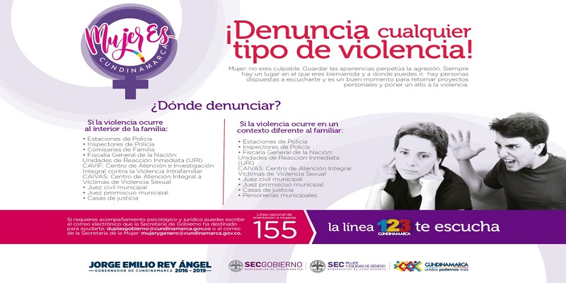 Cundinamarca rechaza toda forma de violencia contra las mujeres 














