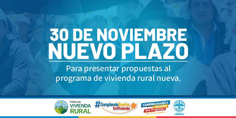El 30 de noviembre vence plazo para presentar propuestas al programa ‘Vivienda Social para el Campo’