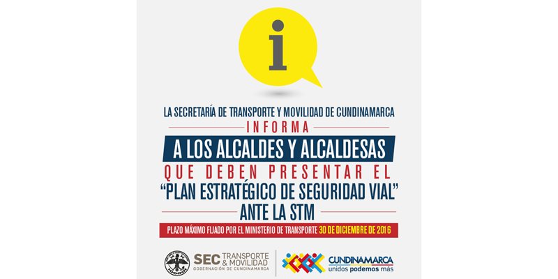 Alcaldes deben presentar el “Plan Estratégico de Seguridad Vial” de su municipio antes del 30 de diciembre