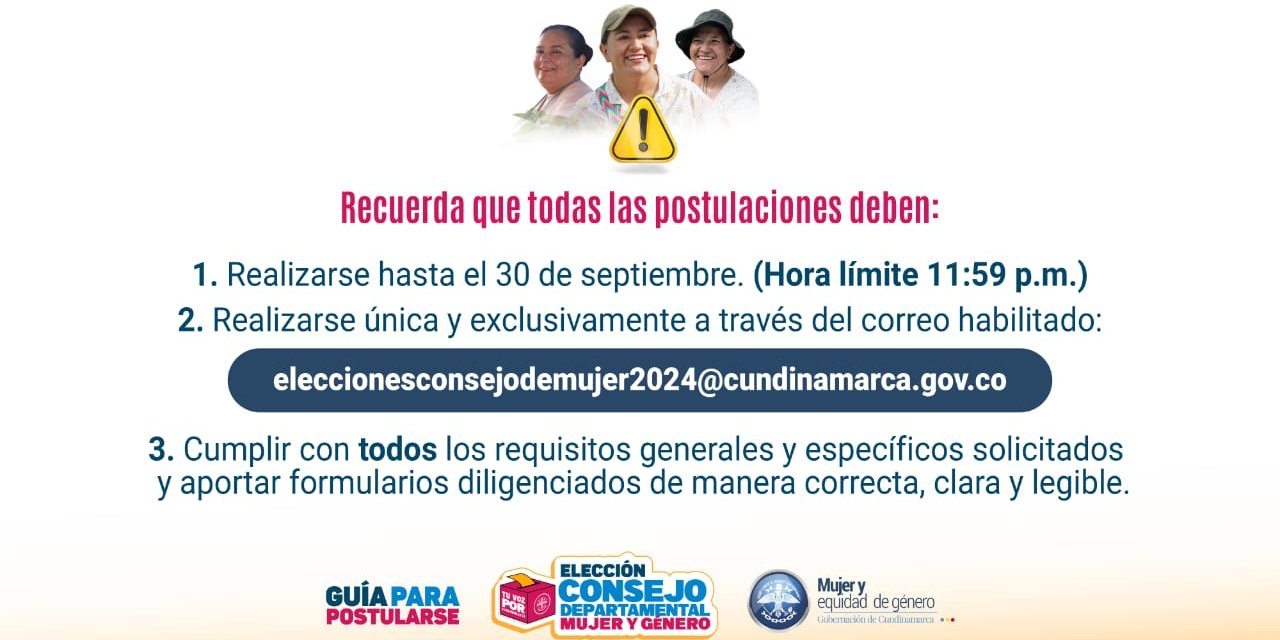 Cundinamarca abre convocatoria para la elección del Consejo Departamental de Mujer y Género