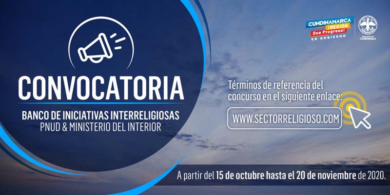 Convocatoria dirigida a entidades y organizaciones religiosas de Cundinamarca