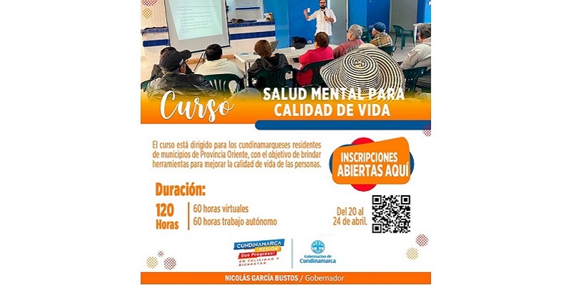 Gobierno cundinamarqués dictará curso Salud mental en calidad de vida