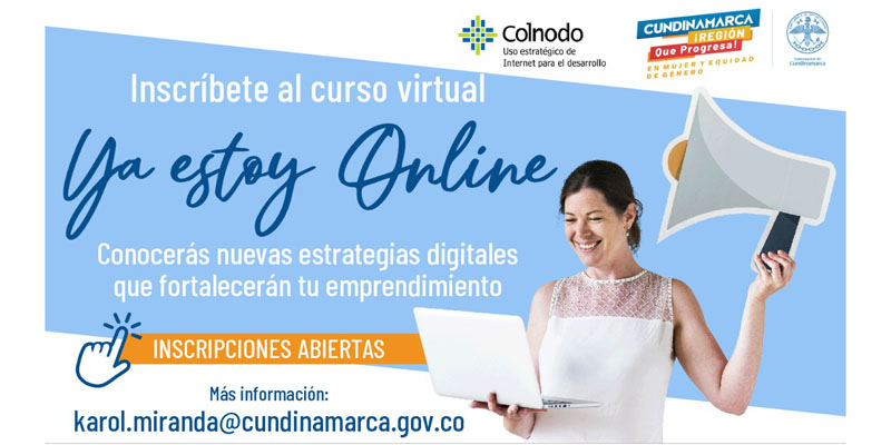 Mujeres de Cundinamarca, a inscribirse en el curso ‘Ya Estoy Online’