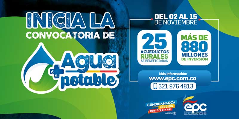 Abierta convocatoria del programa Más Agua Potable










