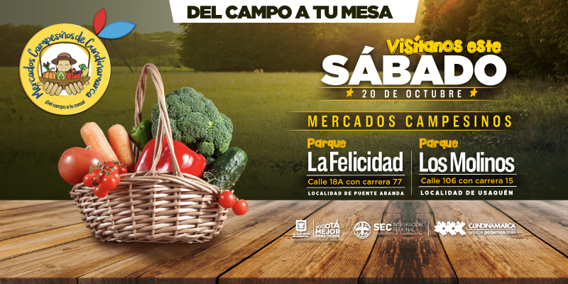 Mercados campesinos este fin de semana en cinco localidades bogotanas

