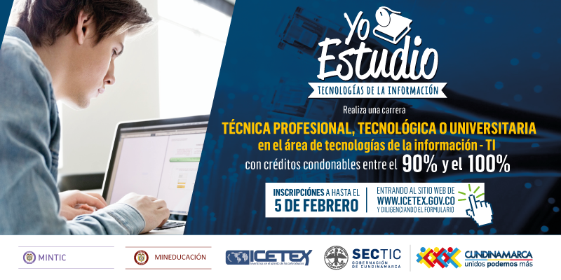 Se reabren inscripciones para estudiar carreras TI en Cundinamarca en 2017
