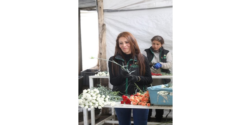 Trabajadora de floristería