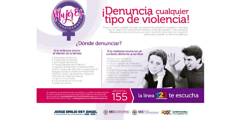 Gobierno departamental trabaja para erradicar todas las formas  de violencia contra las mujeres























