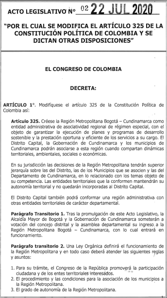 Acto Legislativo - Región Metropolitana