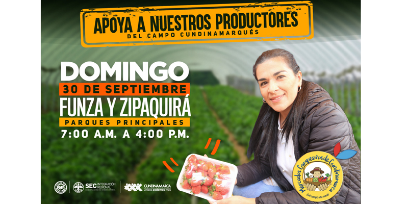 Excelentes productos del campo llegan este fin de semana a Zipaquirá y Funza