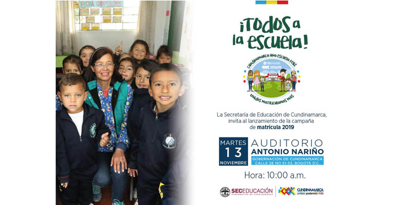 Este martes, lanzamiento de Matrícula 2019 ‘Todos a la Escuela’