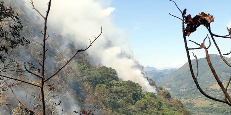 En Paime continúa acción de las autoridades para controlar incendio forestal

