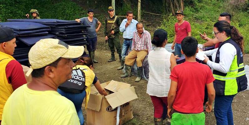 Reubicación provisional a familias afectadas por un fenómeno de remoción en masa en Caparrapí