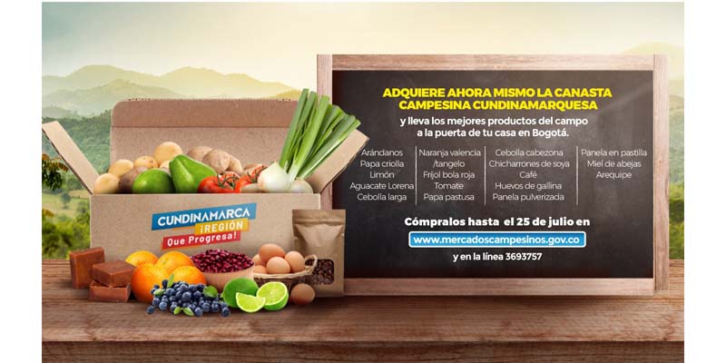 Hasta el próximo sábado 25 de julio hay plazo para comprar una de las 7.000 canastas de mercado 100% cundinamarqués