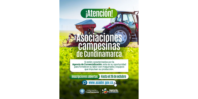 Abierta convocatoria que destina $1.700 millones para fortalecer asociaciones rurales y dinamizar el sector agropecuario en Cundinamarca