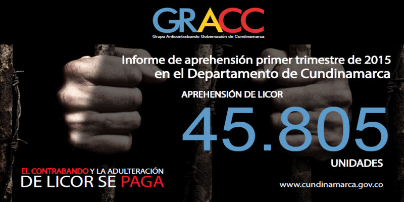 INFORME DE APREHENSIÓN PRIMER TRIMESTRE DE 2015 EN EL DEPARTAMENTO DE CUNDINAMARCA
