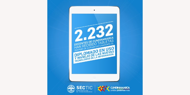 Gobernación de Cundinamarca ha entregado tabletas a 2.232 docentes departamentales


