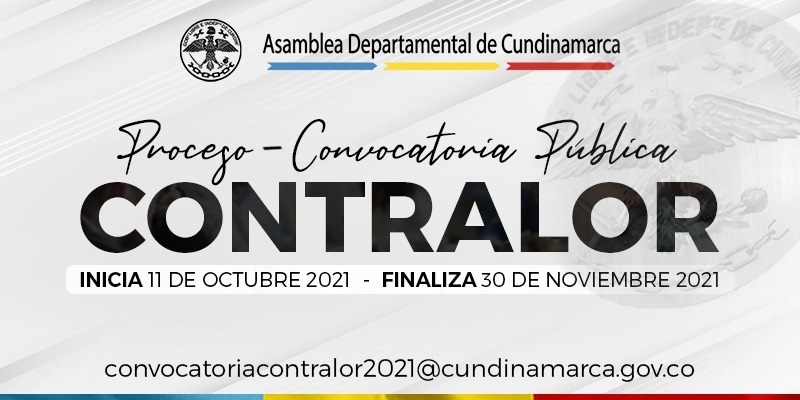 Mediante convocatoria pública Duma Departamental elegirá Contralor (a) de Cundinamarca