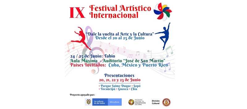 IX Festival Artístico Internacional en cinco municipios de Cundinamarca, del 20 al 25 de junio de 2022.