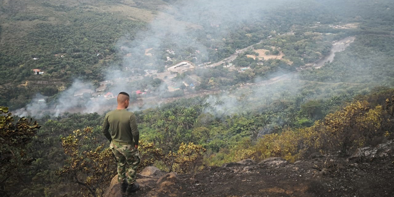 Autoridades intentan controlar incendio forestal en el municipio de Nilo