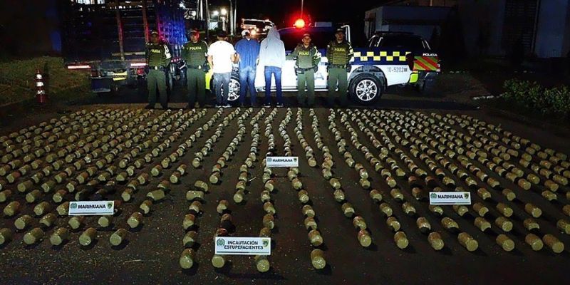 Tres presuntos homicidas capturados y 350 kilos de marihuana decomisados en diferentes operativos en Cundinamarca