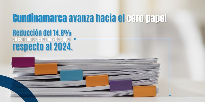 Cundinamarca avanza hacia el cero papel con reducción del 14,8% en consumo de insumos

