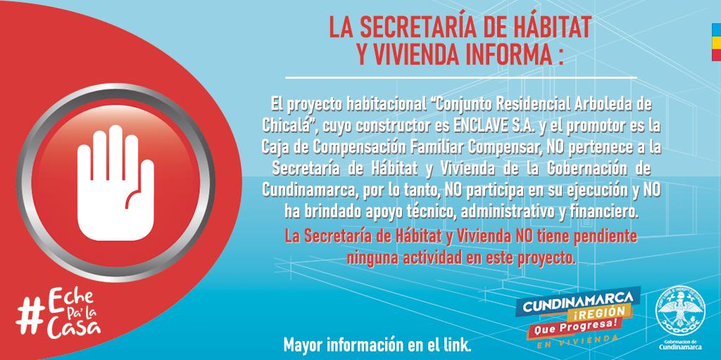 No se deje engañar: Gobernación de Cundinamarca no hace parte del proyecto de vivienda "Arboleda de Chicalá" en Silvania
 

