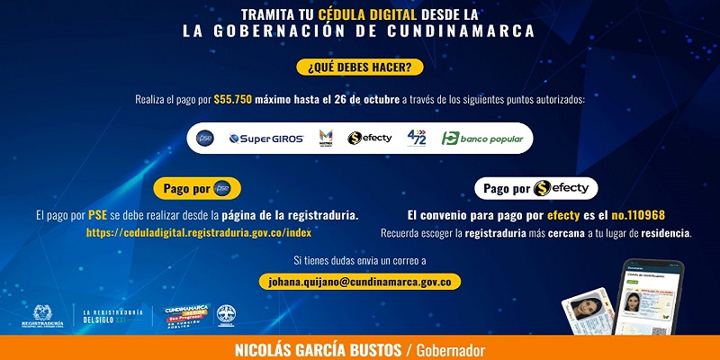 Obtenga la cédula de ciudadanía digital en la Gobernación