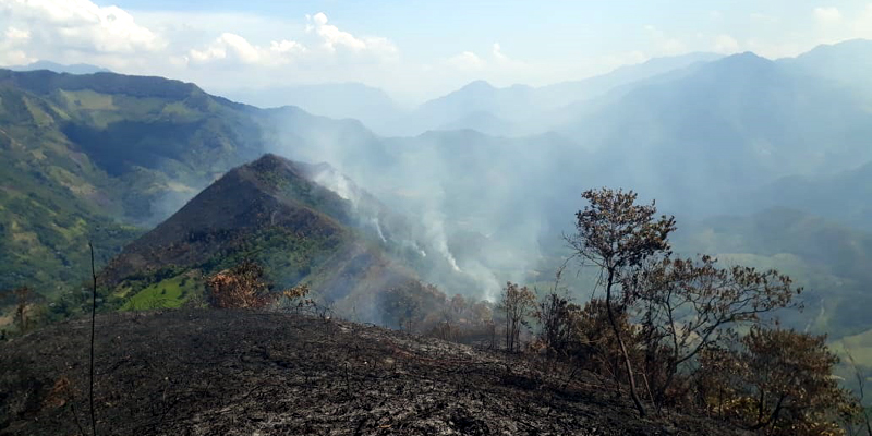En Paime continúa acción de las autoridades para controlar incendio forestal

