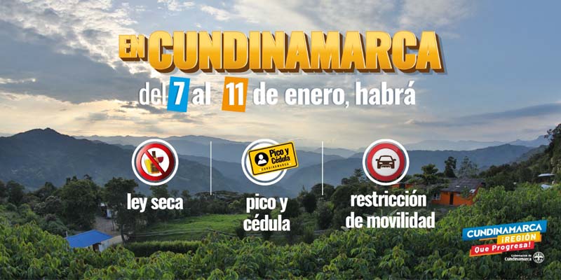 En Cundinamarca habrá ley seca, pico y cedula y restricciones en movilidad