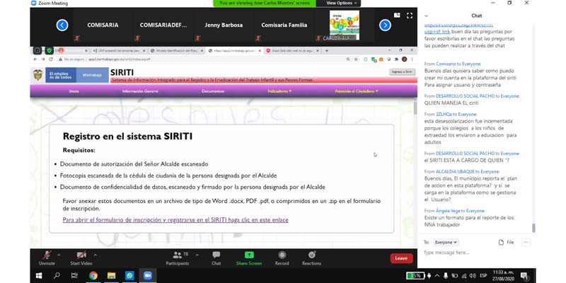 Gobierno cundinamarqués y MinTrabajo capacitan en manejo de la plataforma Siriti







