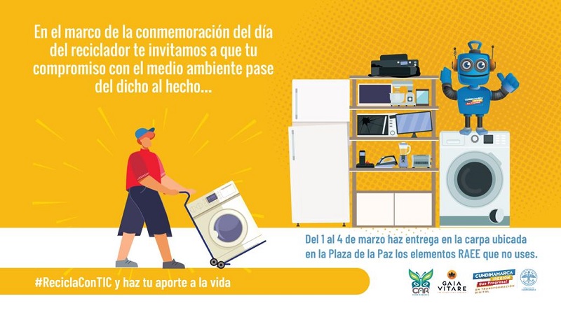Del 1º al 4 de marzo la Gobernación de Cundinamarca recicla con residuos electrónicos






