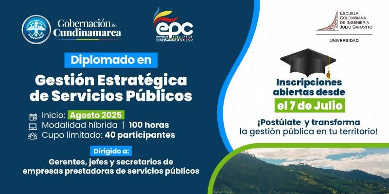 Abiertas inscripciones para diplomado que mejorará la gestión de servicios públicos en Cundinamarca

