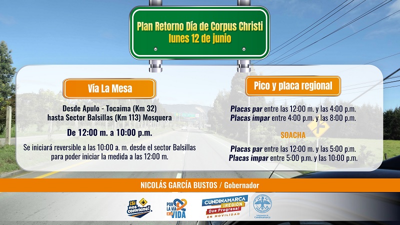Gobernación de Cundinamarca y Policía de Tránsito brindan seguridad vial durante este puente festivo