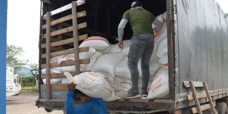 80 toneladas de alimento llegan a productores de Paratebueno afectados por el sismo



