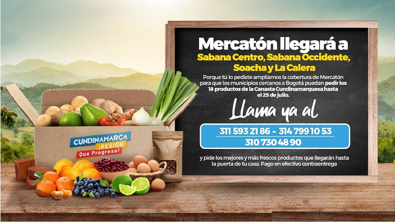 Habitantes de Soacha, La Calera  y las Sabanas Centro y Occidente también pueden adquirir la canasta de Cundinamarca en la Mercatón