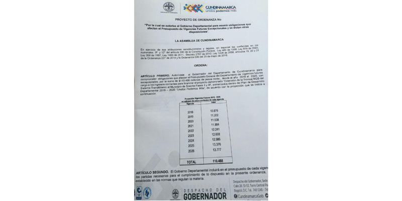 Con vigencias futuras Cundinamarca garantizaría fases II y III de Transmilenio a Soacha




