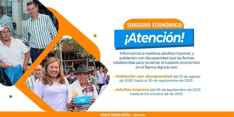 Subsidio económico a adultos mayores, personas con discapacidad y sus cuidadores
