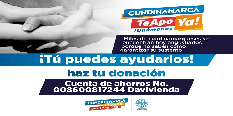 Gobernación de Cundinamarca lanzó una iniciativa  para apoyar a las familias cundinamarqueses más necesitadas