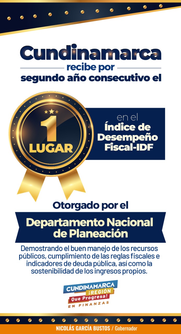 Premio mejor departamento en índice desempeño fiscal 2022