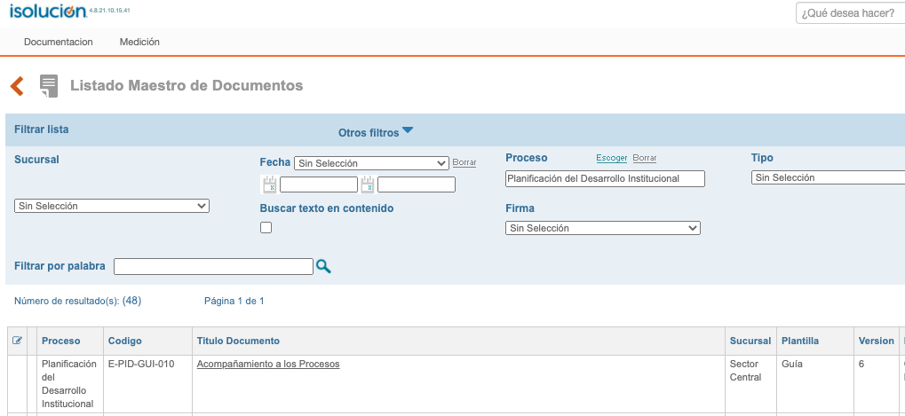 Imagen: Plataforma isolución procesos