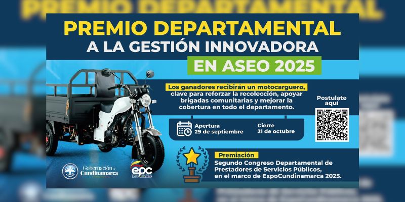 EPC abre convocatoria para el Premio Departamental a la Gestión Innovadora en Aseo 2025