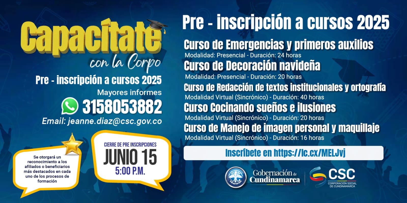 Corporación Social de Cundinamarca lanza nuevos diplomados y cursos gratuitos para afiliados y sus familias