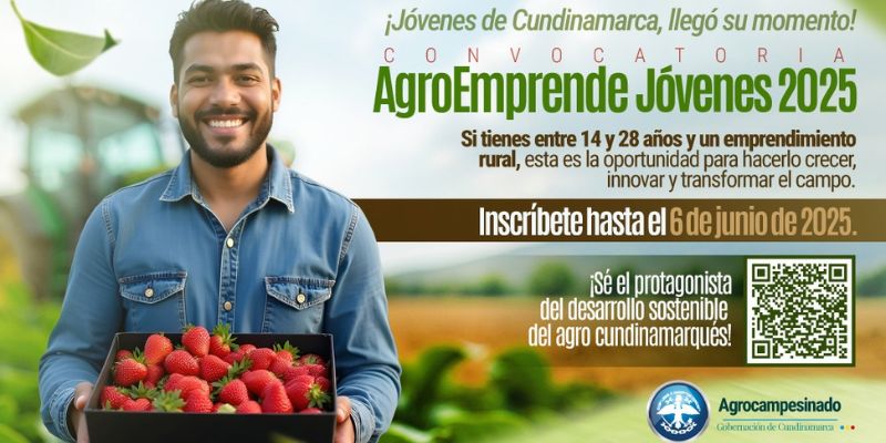 Jóvenes del campo en Cundinamarca podrán recibir maquinaria e insumos para fortalecer sus proyectos